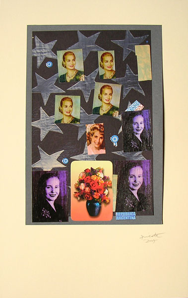 Evita evocación II, papel collage, 33 x 22 cm, 2007.