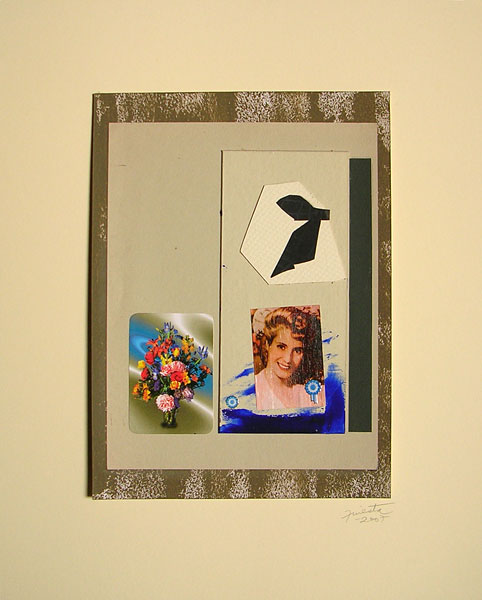 Evita joven II, acrílico, tinta y papel collage, 33 x 24 cm, 2007.