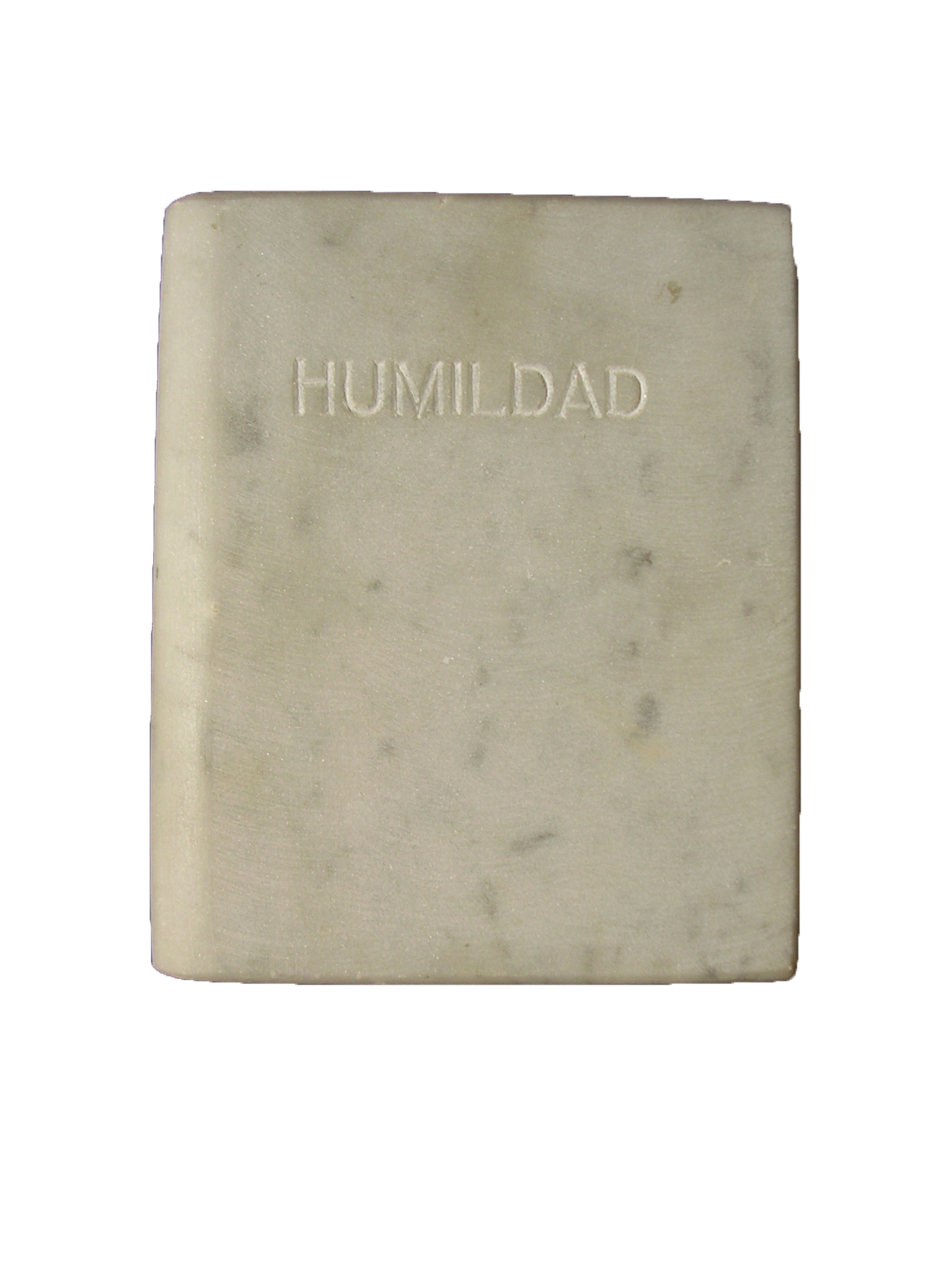 Humildad Las siete virtudes libro de mármol de carrar blanco 18x3x15 cm 1984