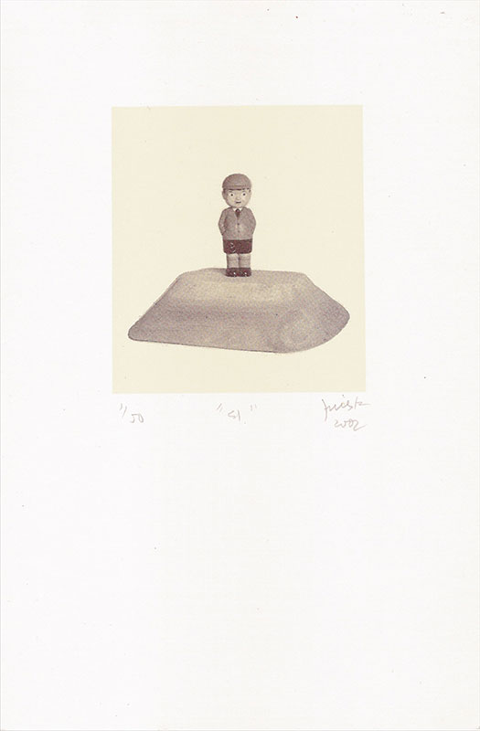Él, serigrafía a dos colores, 9 x 8 cm, ( tirada de 50), 2002