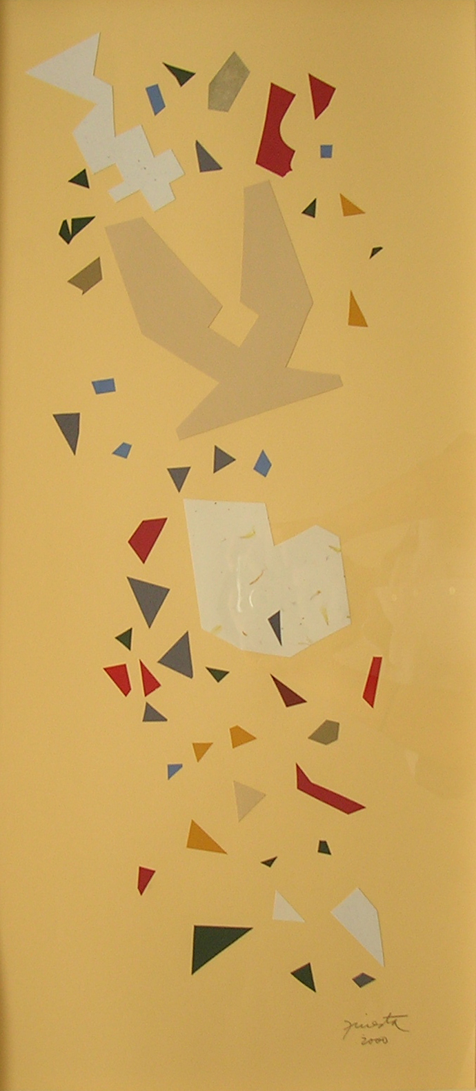 Alegoría IX, papel collage 80 cm x 35 cm, 2000