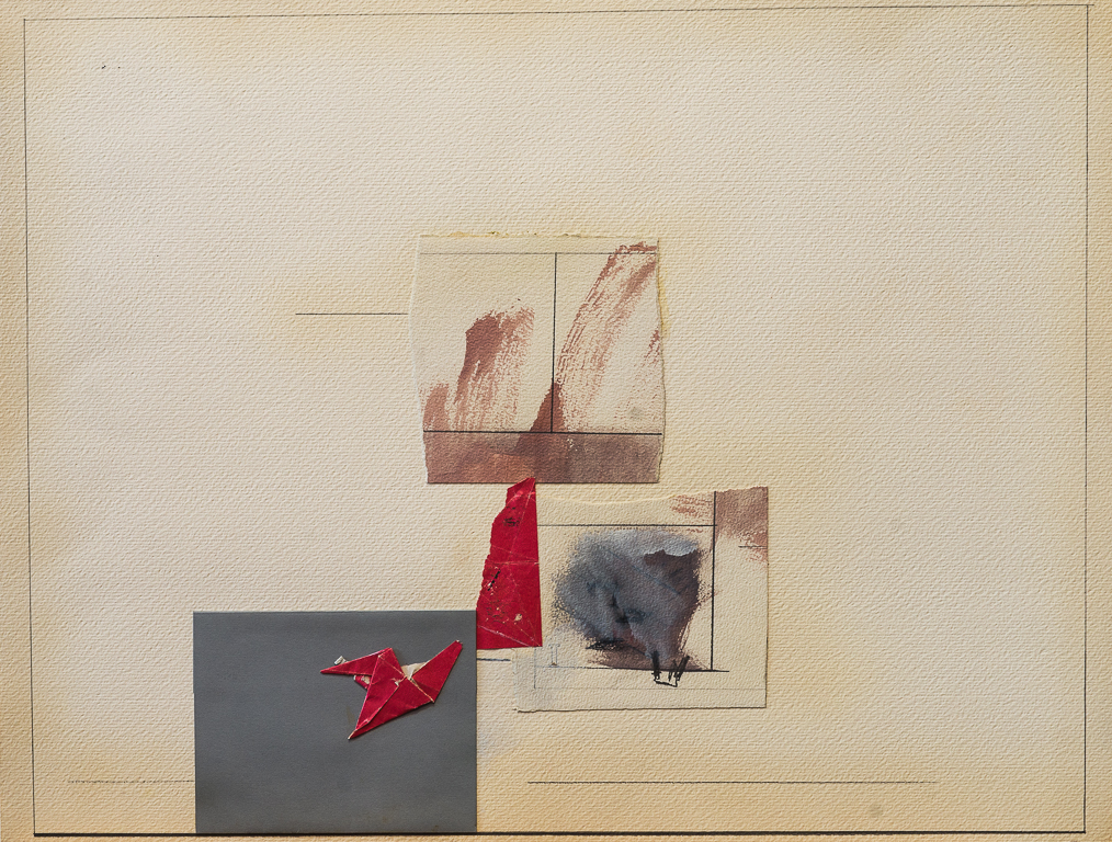 Dos Ventanas,  lápiz, témpera y papel collage, 48 cm x 61 cm, 1980