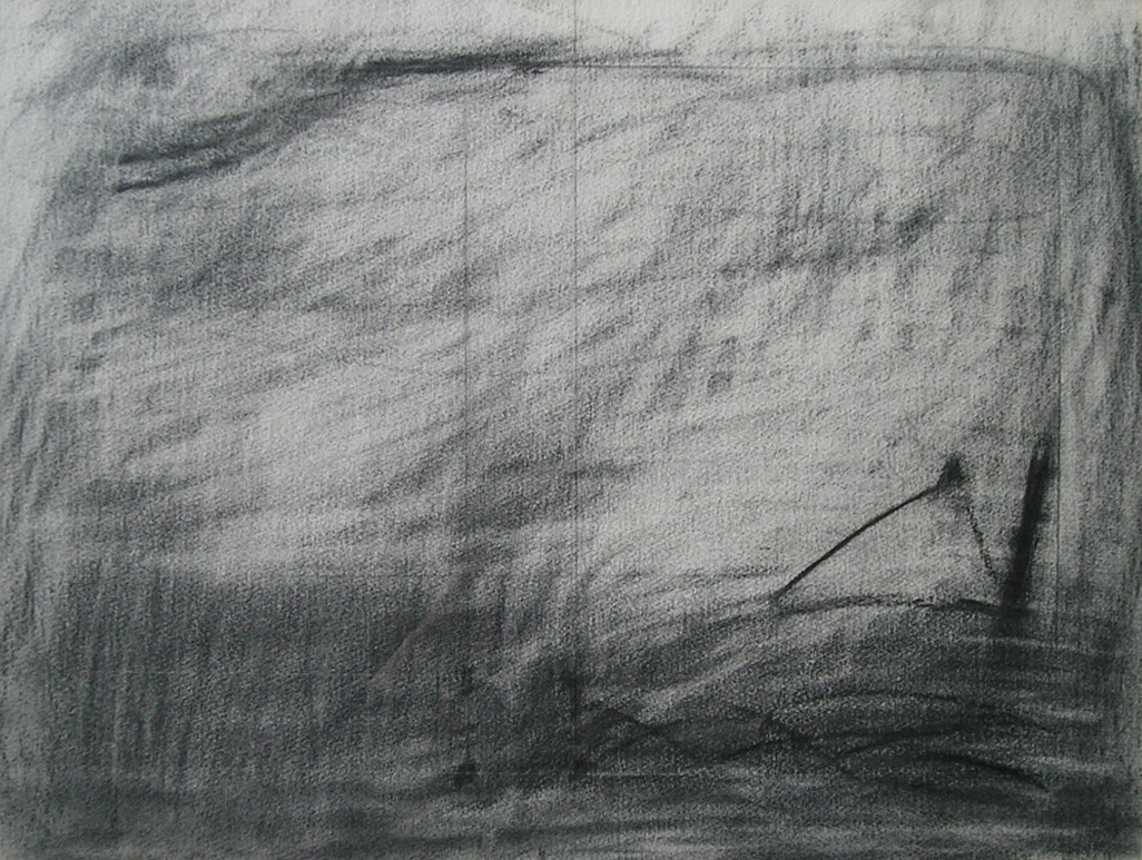 Paisaje V, carbonilla sobre papel, 1984