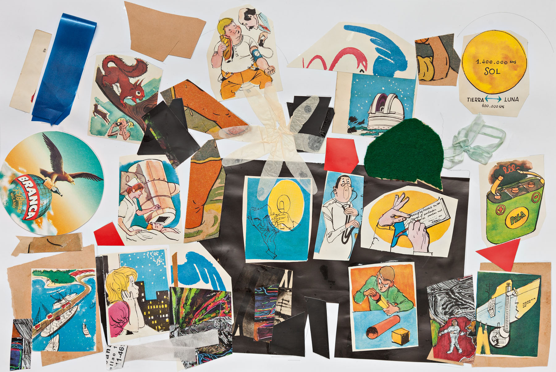Serie Cuarentena, papel collage, 32 cm x 47 cm, 2020