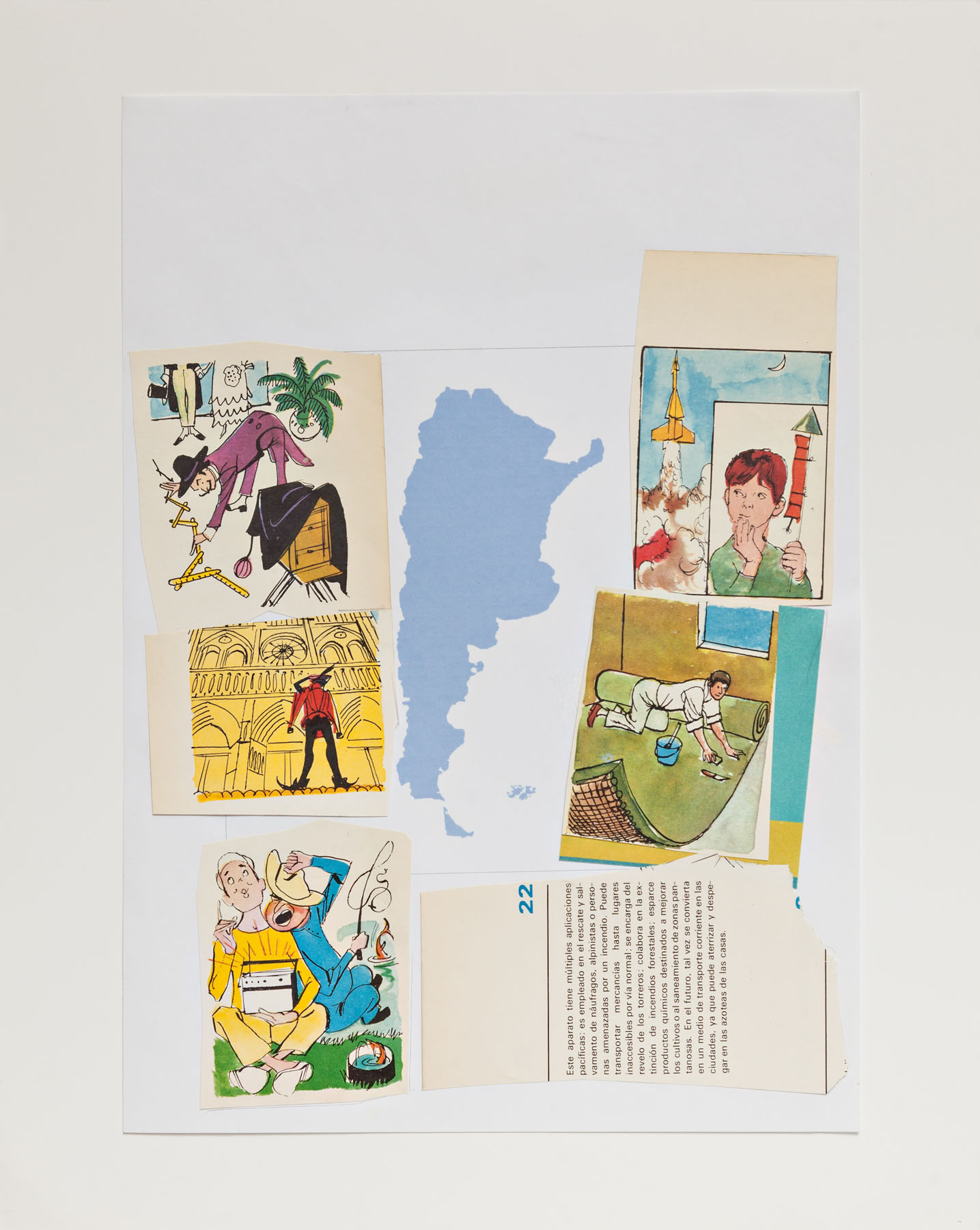 Serie Cuarentena, papel collage, 35 cm x 28 cm, 2020
