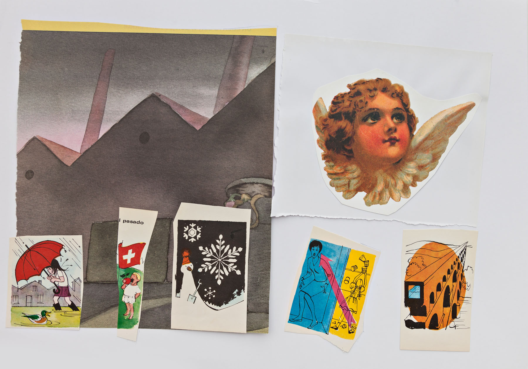 Serie Cuarentena, papel collage, 30 cm x 42 cm, 2020