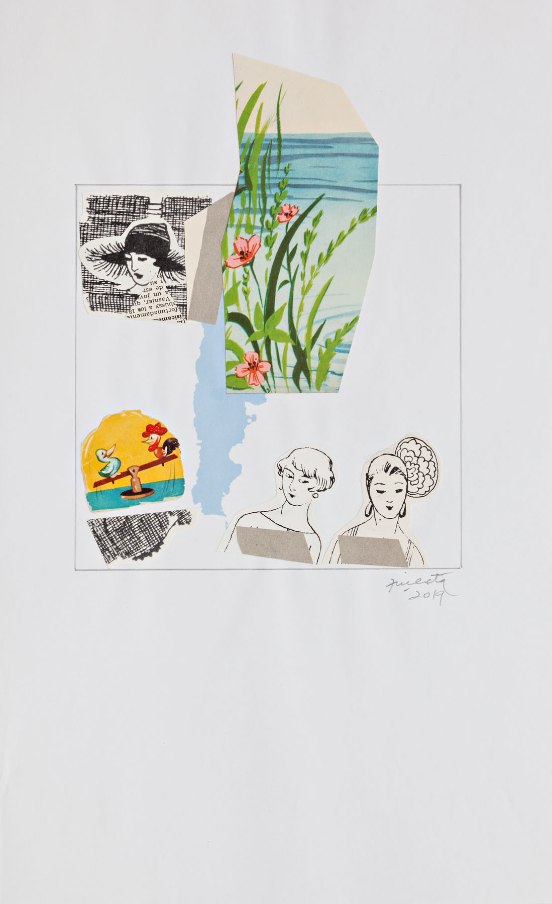 Serie verano, papel collage, 29,7 cm x 19 cm, 2020