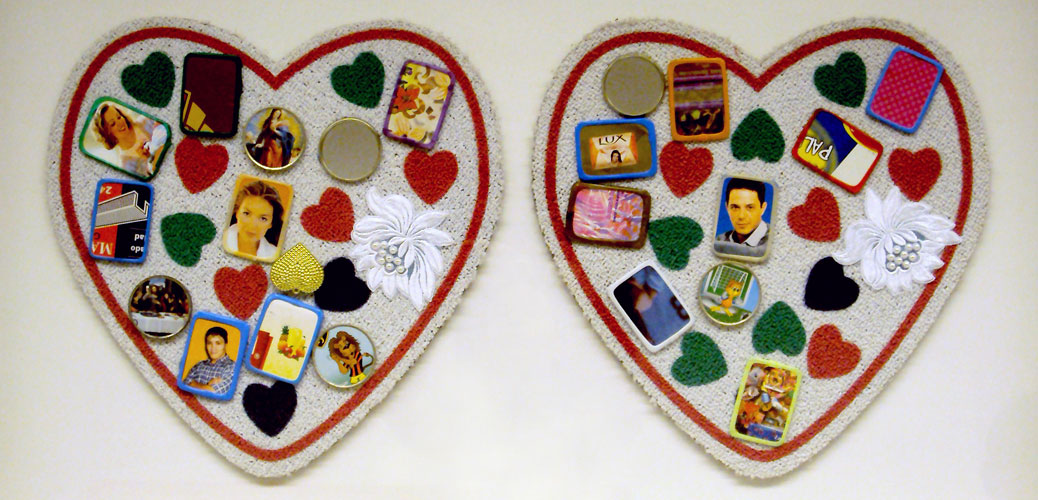 Corazón latino, objetos ensamblados, 2005.