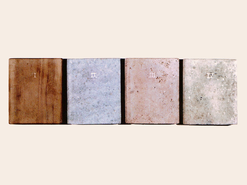 Las cuatro estaciones, libros en mármol de carrara,15 cm x 18cm x 3cm, 1984
