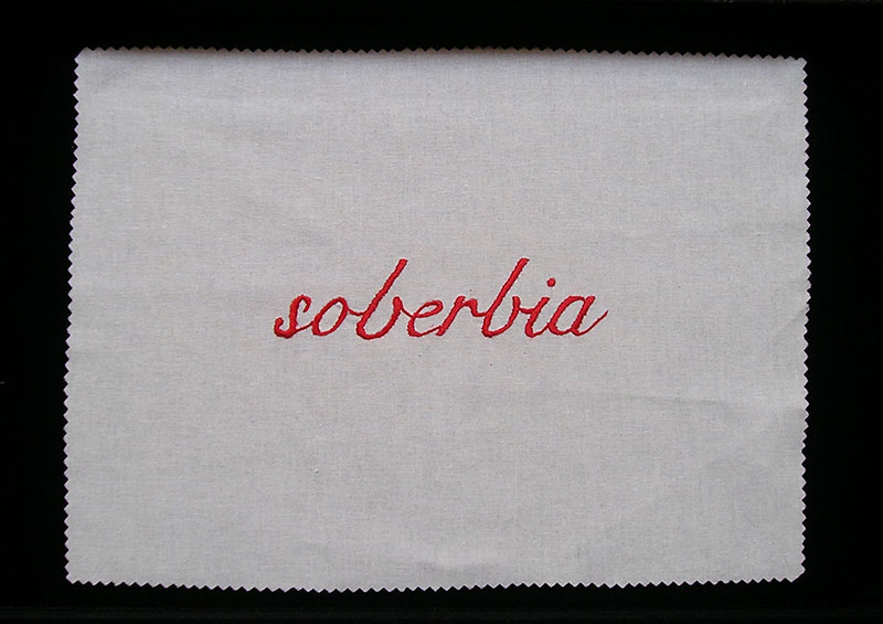 Soberbia, serie Los siete pecados capitales, bordado sobre género de algodón, 2001