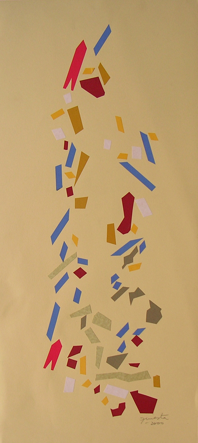 Alegoría VI, papel collage 80 cm x 35 cm, 2000