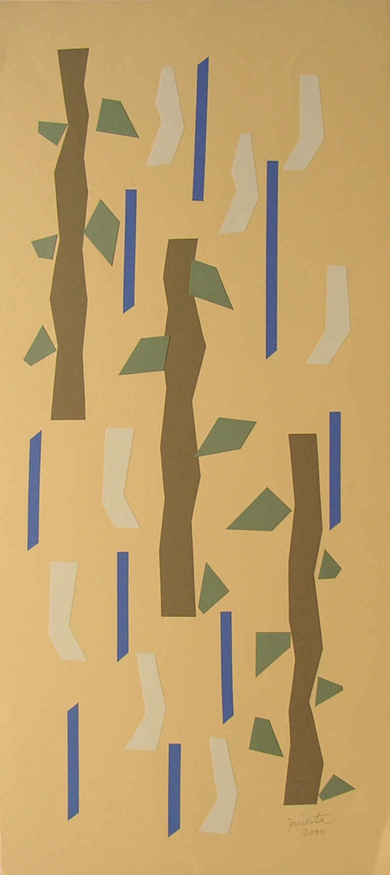 Alegoría XI, papel collage 80 cm x 35 cm, 2000