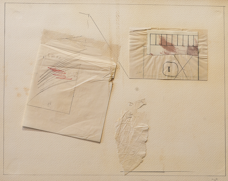 Naturaleza Muerta, lápiz y papel collage, 48 cm x 61 cm, 1980