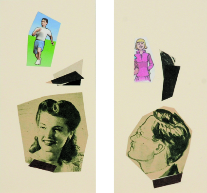 Ella y el, papel collage, 13,5 cm x 13,5 cm. 2008