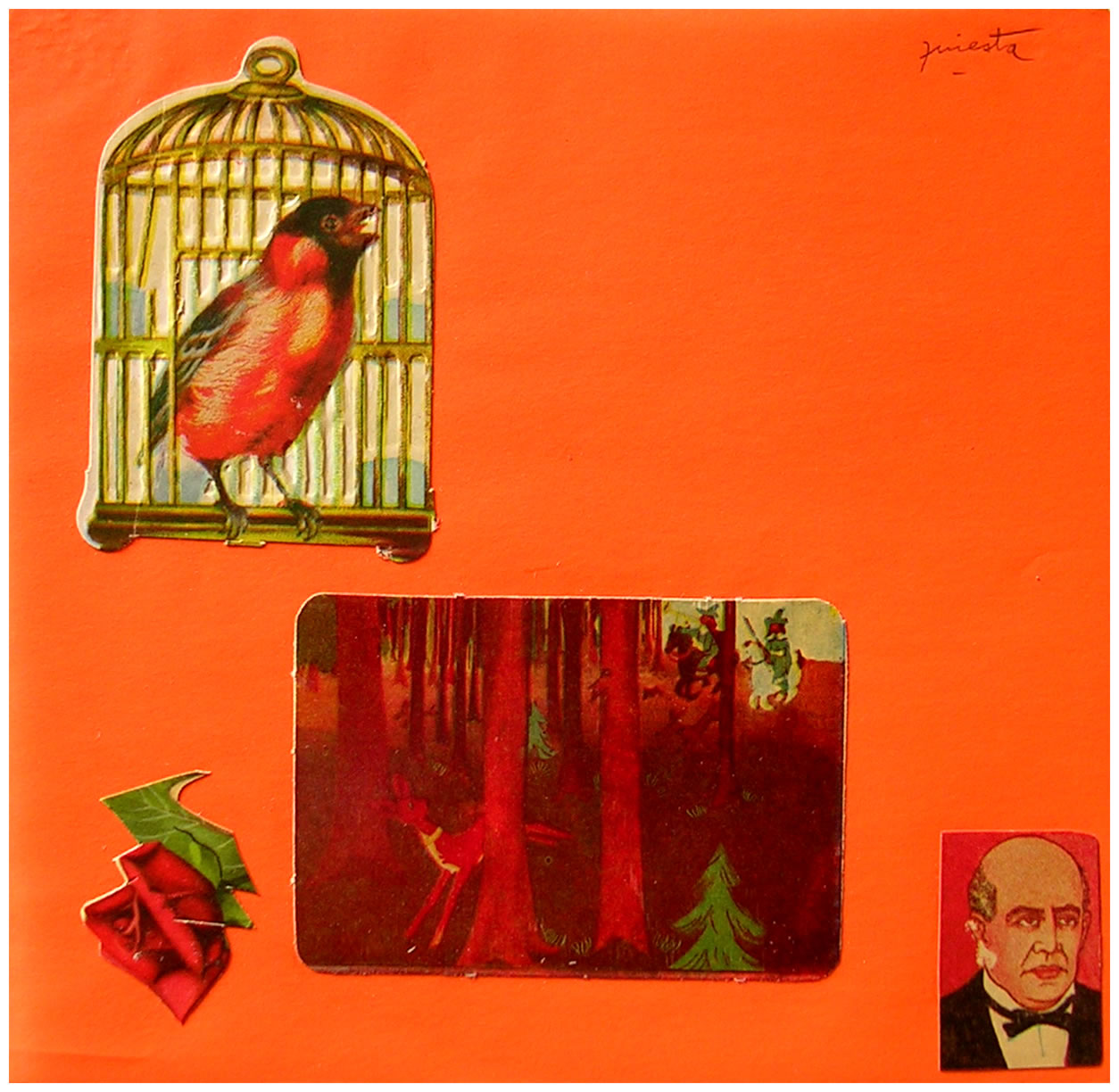 Sarmiento,  papel collage, 15 cm x 15 cm, 1999