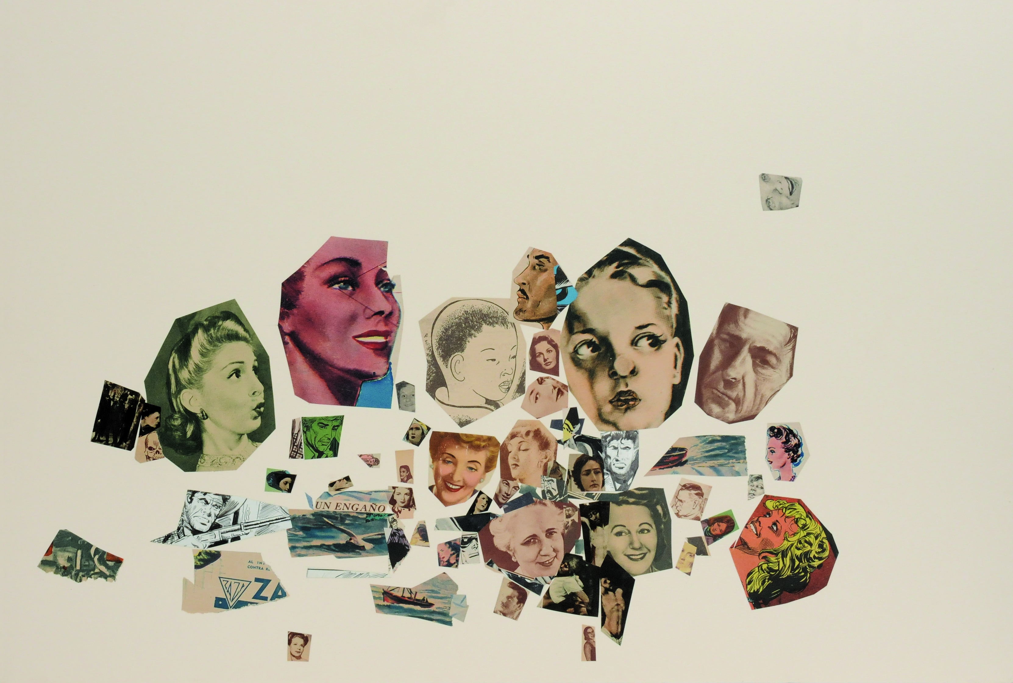 Un engaño, papel collage, 51 cm x 76 cm. 2008