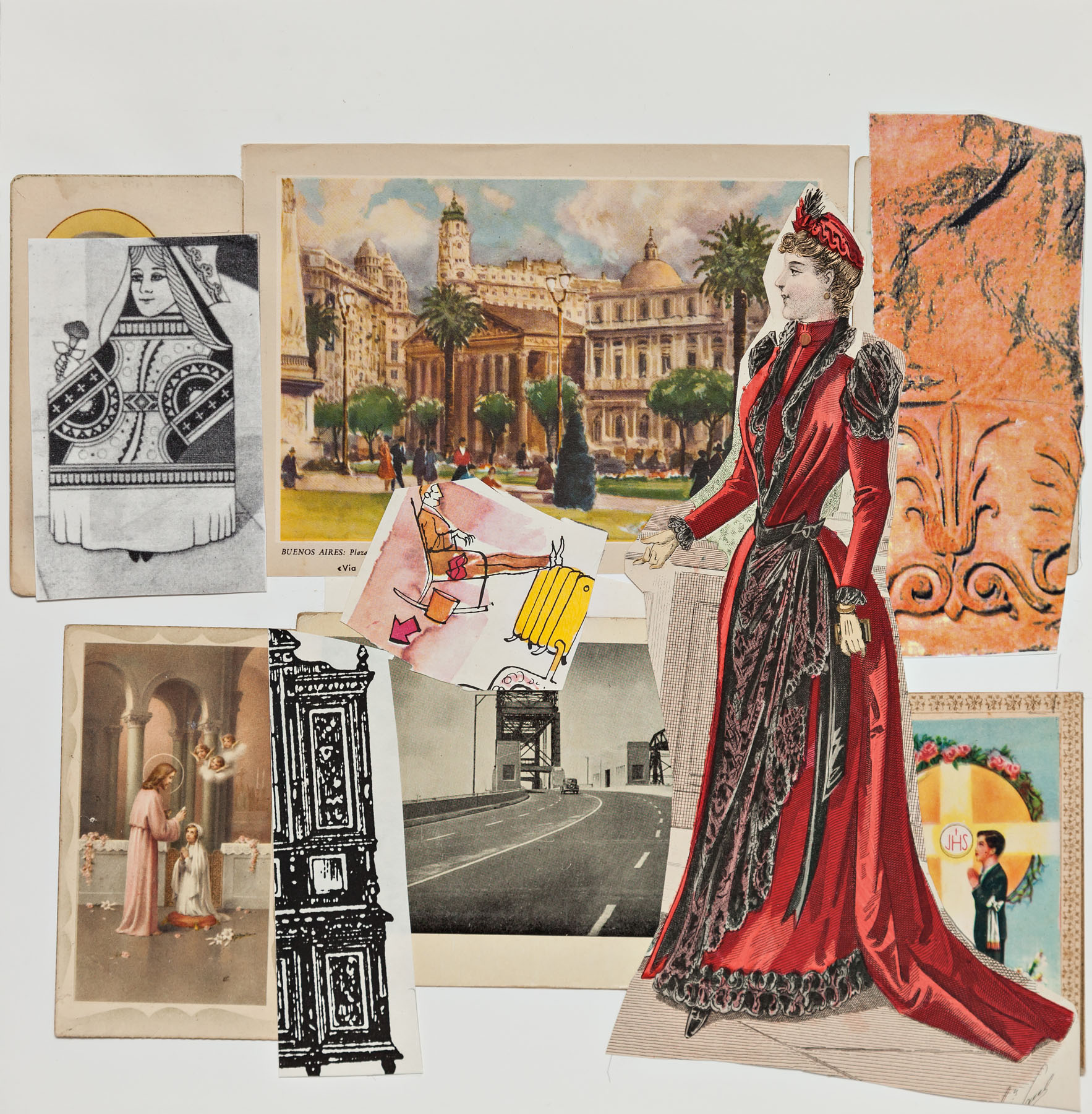 Serie Cuarentena, papel collage, 28 cm x 27 cm, 2020